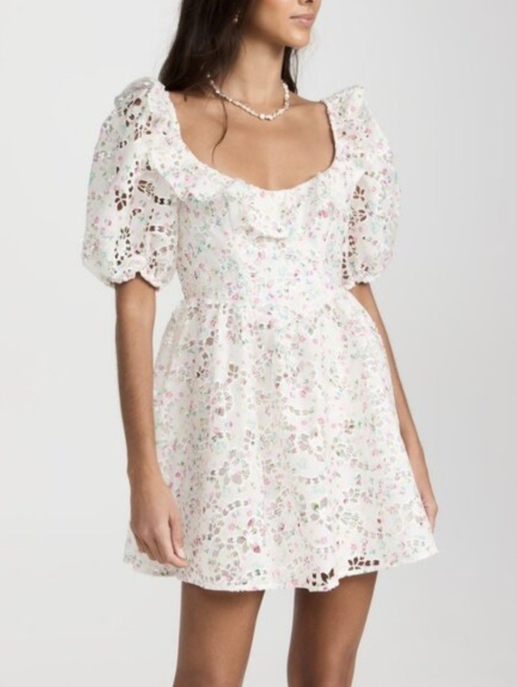 For Love & Lemons Magnolia Mini Dress Floral Eyelet Size M New